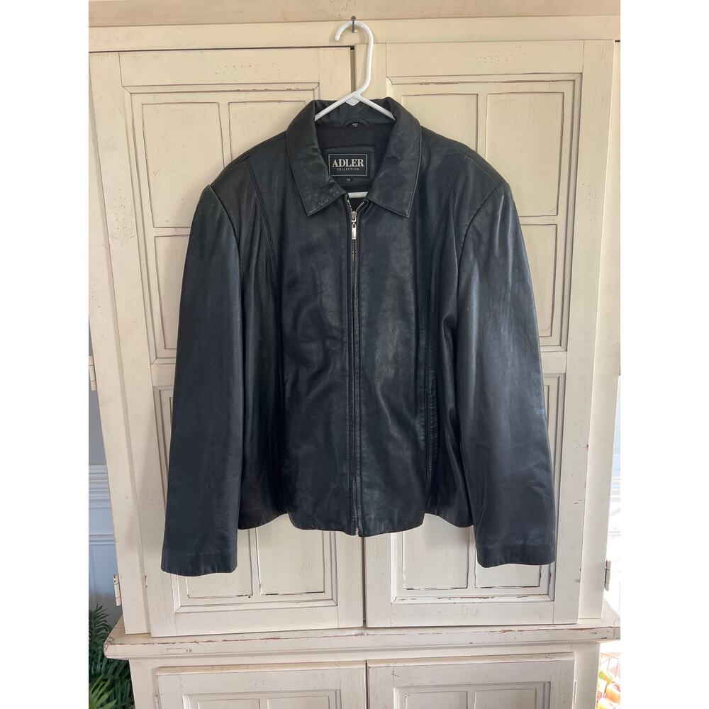 Adler Collection womens size 3X black lambs skin leather jacket